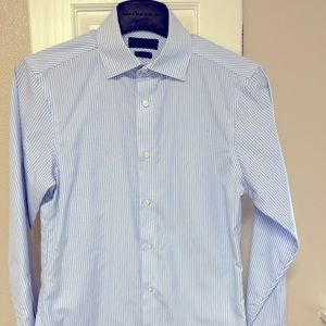 Calvin Klein Non Iron Slim Fit Blue Stripped Dress Shirt
